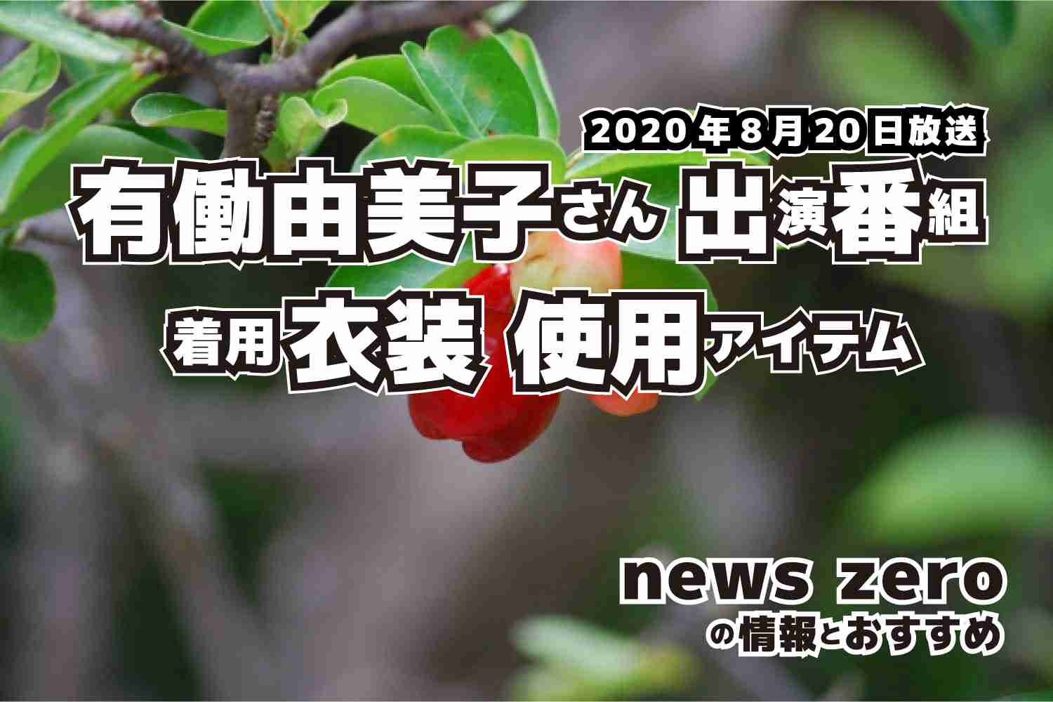 news zero　有働由美子さん　衣装　2020年8月20日放送