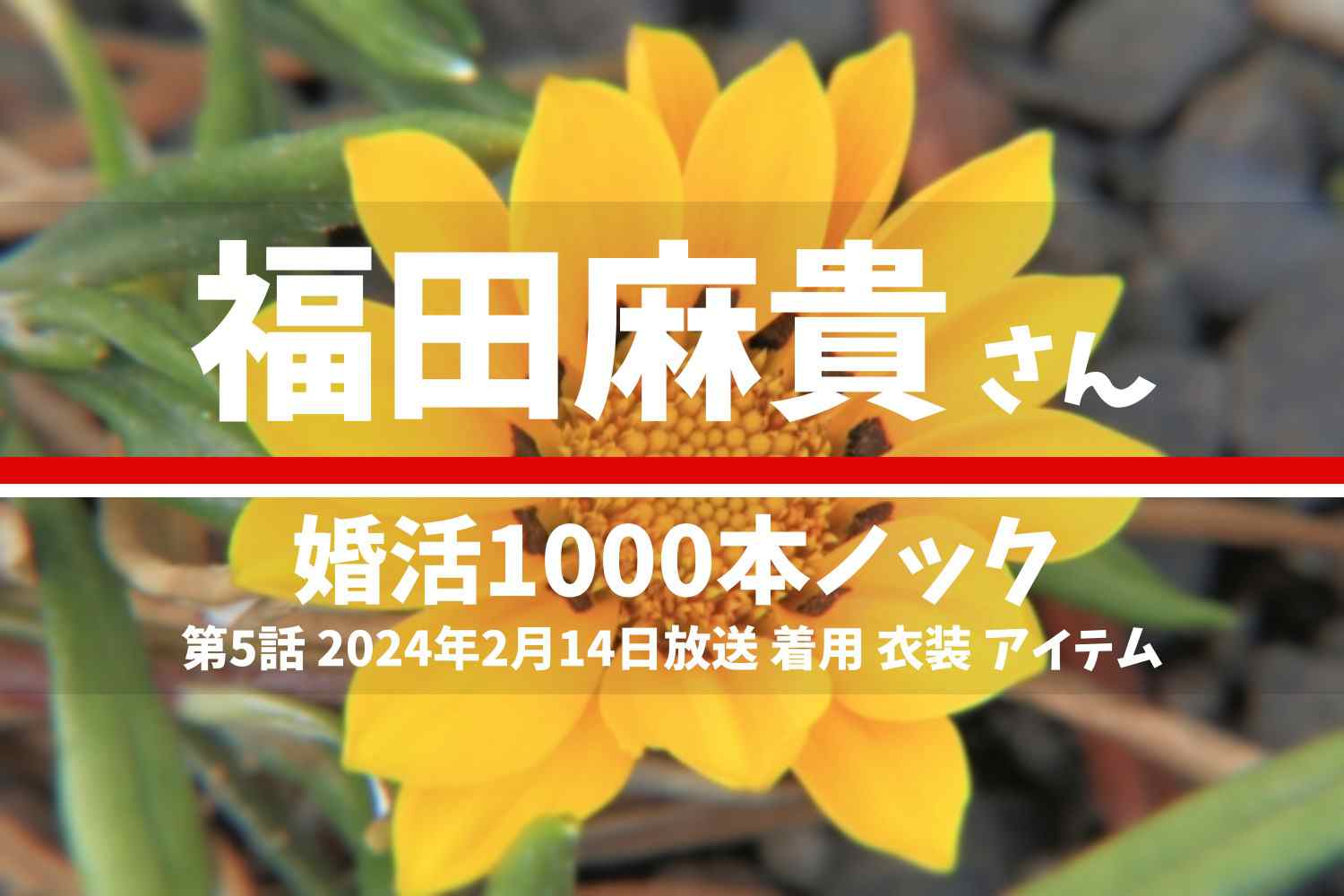 婚活1000本ノック 福田麻貴さん テレビドラマ 衣装 2024年2月14日放送