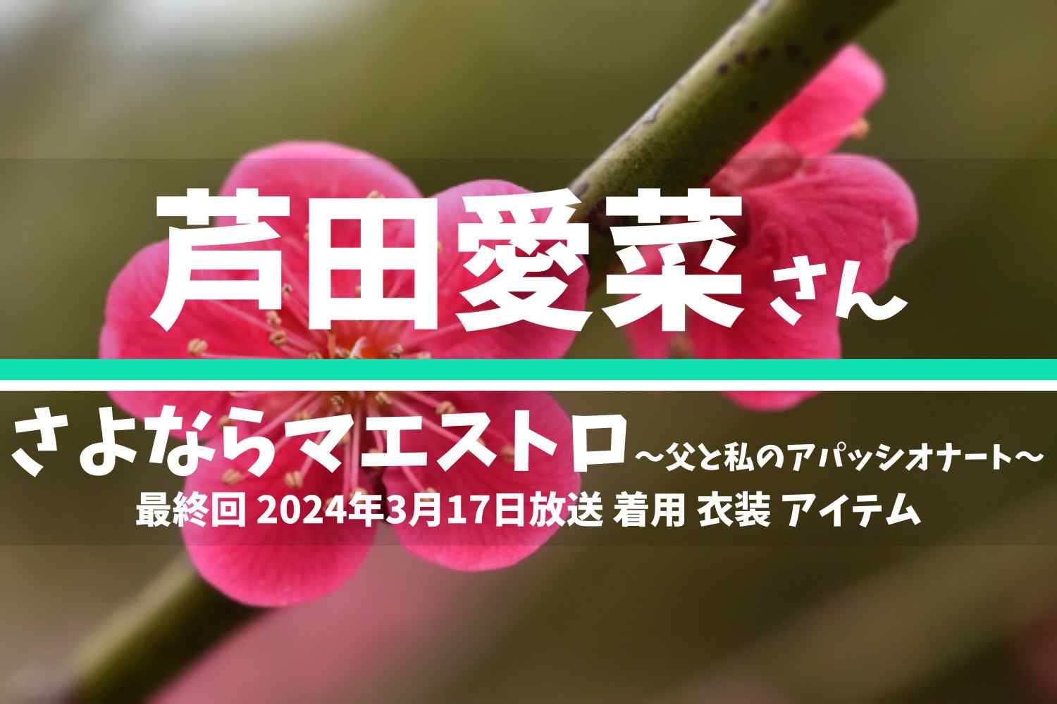 さよならマエストロ 芦田愛菜さん テレビドラマ 衣装 2024年3月17日放送