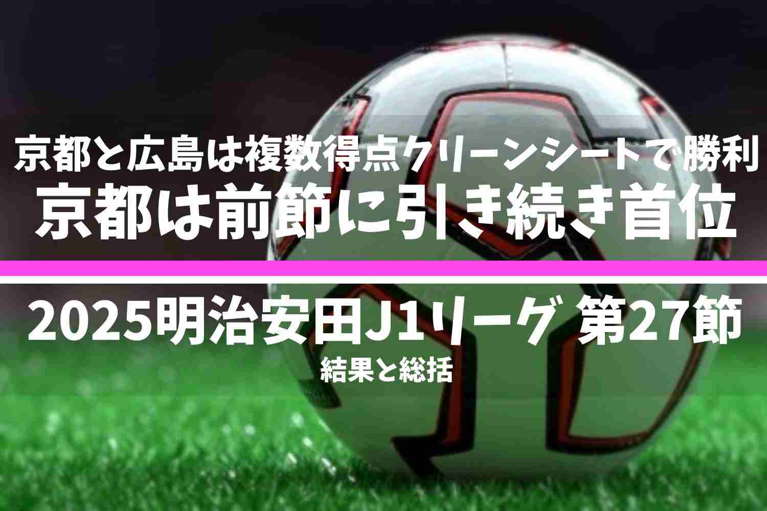 2025明治安田J1リーグ 第27節 結果と総括