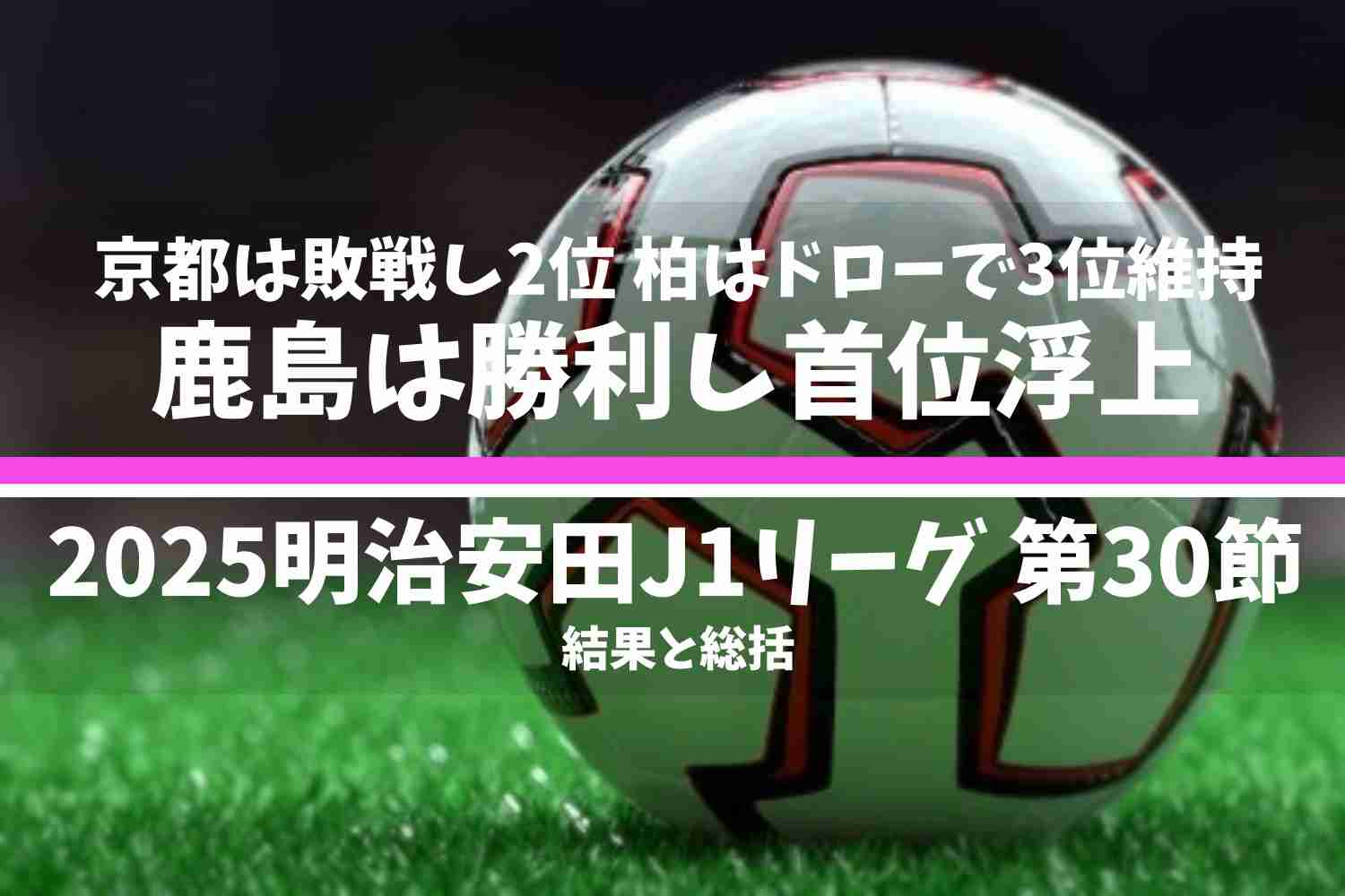 2025明治安田J1リーグ 第30節 結果と総括