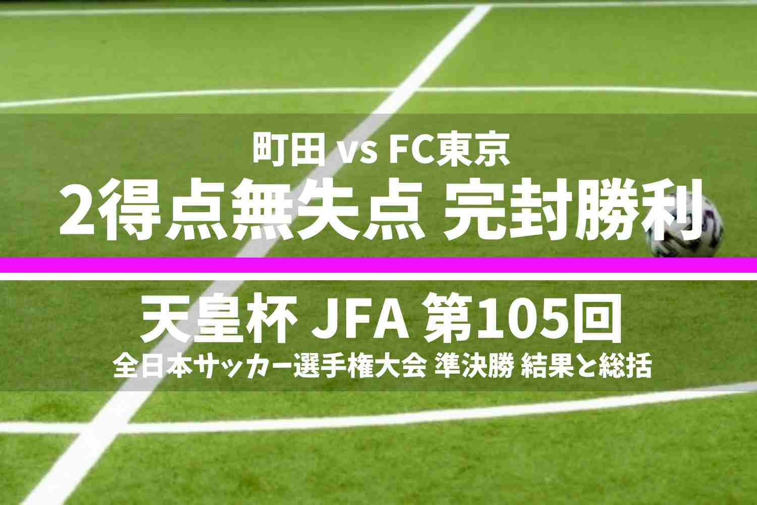 天皇杯 JFA 第105回 全日本サッカー選手権大会の準決勝 町田 vs FC東京
