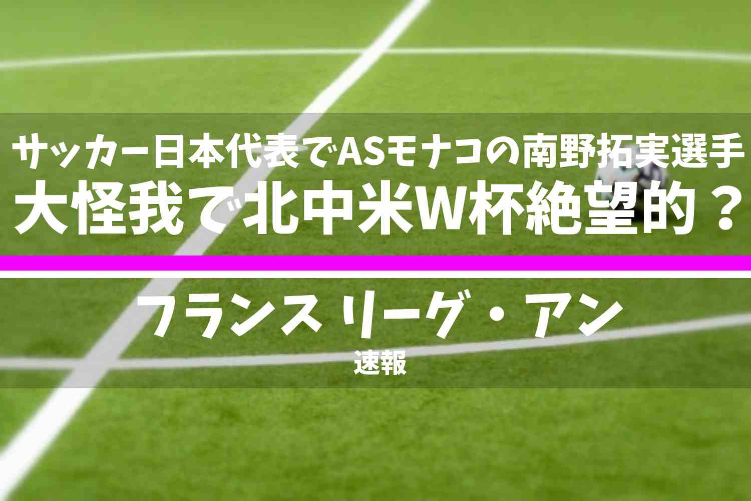 南野拓実選手が前十字靱帯断裂の大怪我でW杯厳しい模様