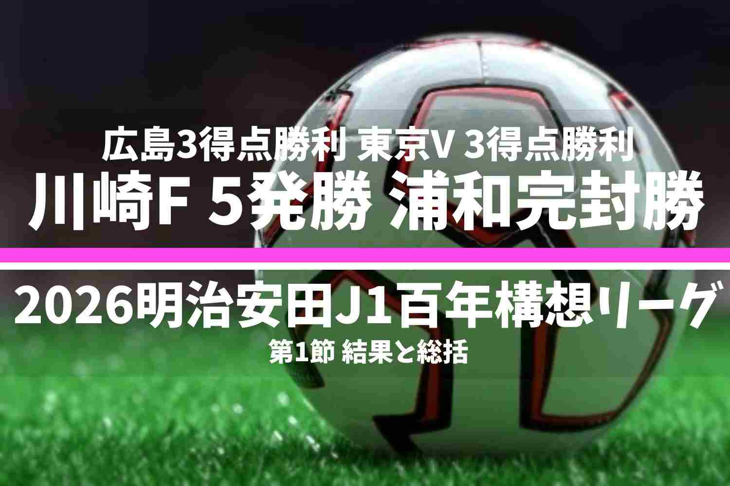 2026明治安田Ｊ１百年構想リーグ 第1節 結果と総括