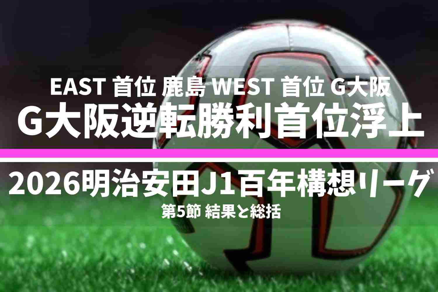 2026明治安田Ｊ１百年構想リーグ 第5節 結果と総括